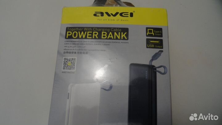 Внешний аккумулятор Power Bank awei 5000 mAh новый