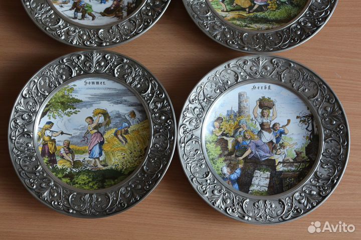 Коллекционные, настенные тарелки. Времена года