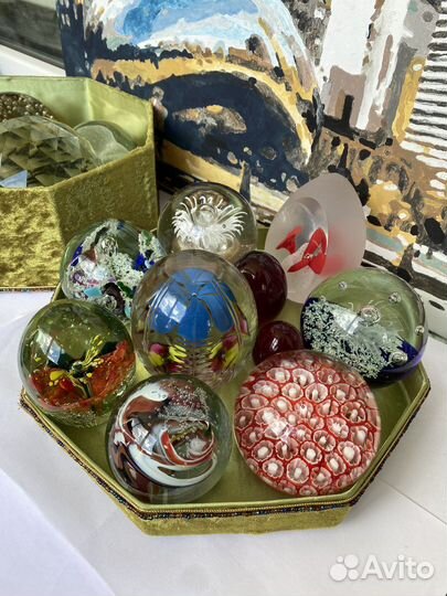 Яйцо латунь янтарь/Пресс папье/сувенир