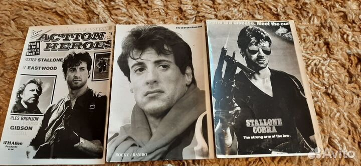 Фотокарточки 90-х (Шварцнеггер, Брюс Ли, Сталлоне)