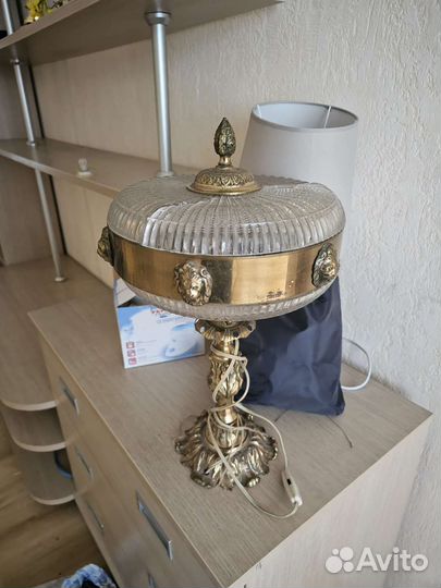 Люстра старинная бронза хрусталь