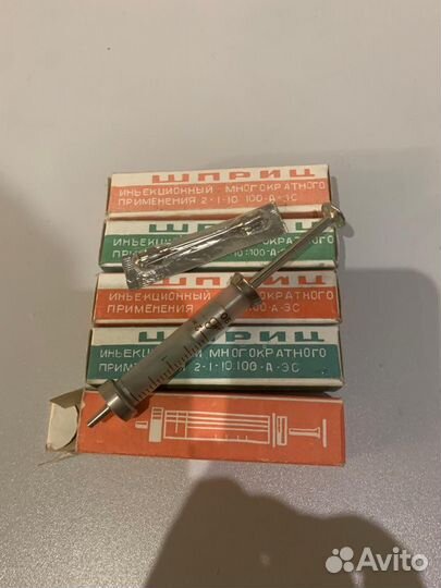 Шприц стеклянный СССР