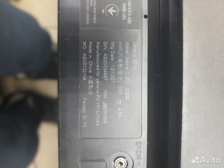 Ноутбук lenovo G710