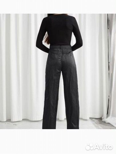 Others stories Сатиновые брюки с мятым эффектом