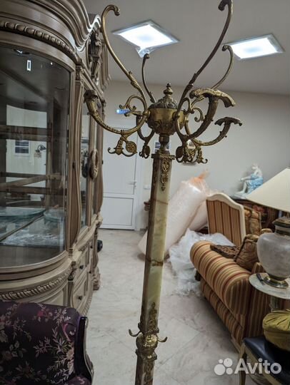 Вешалка винтаж. Оникс. Латунь