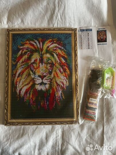 Алмазная мозаика вышивка лев