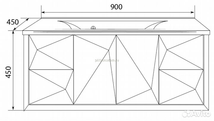 Marka One Тумба Romb 90П 1в.я. White