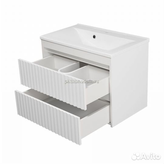 Brevita Balaton - 75 с 2 ящ, подвесная белый Тумба