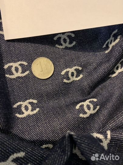 Ткань Италия джинс Chanel с лого