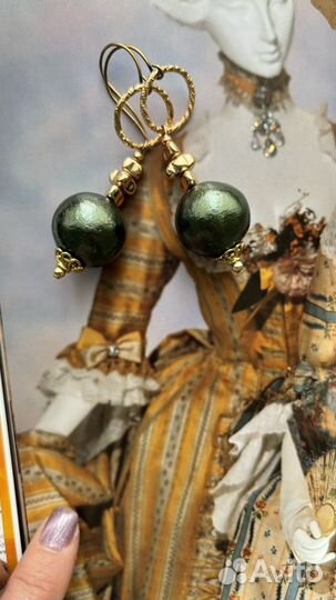 Серьги с хлопковым жемчугом