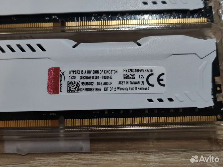 HyperX Fury White 16GB DDR4 2666Mhz