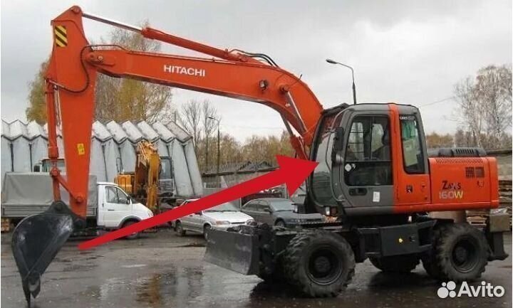 Замена лобового стекла на Hitachi zx 160,180,225