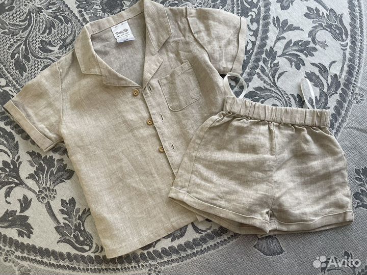 Костюм льняной на мальчика 80