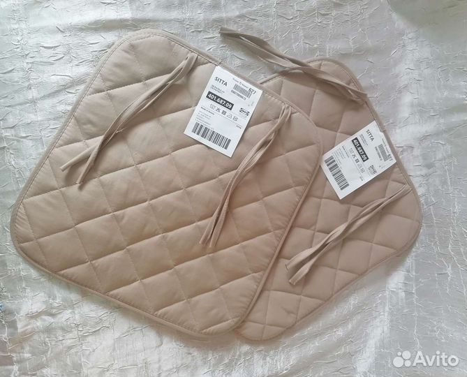 Подушка на стул икеа 38/35 x 38 см, бежевый