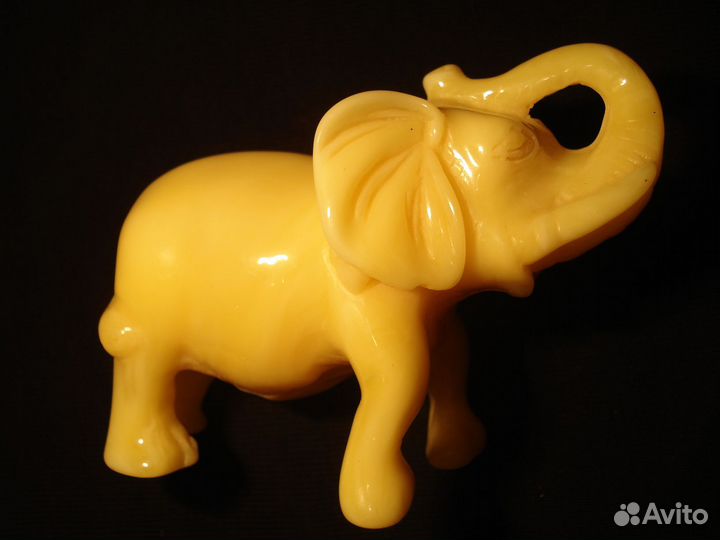 Редкий Слоник СССР Янтарь Янтарный 5,5см Молочный