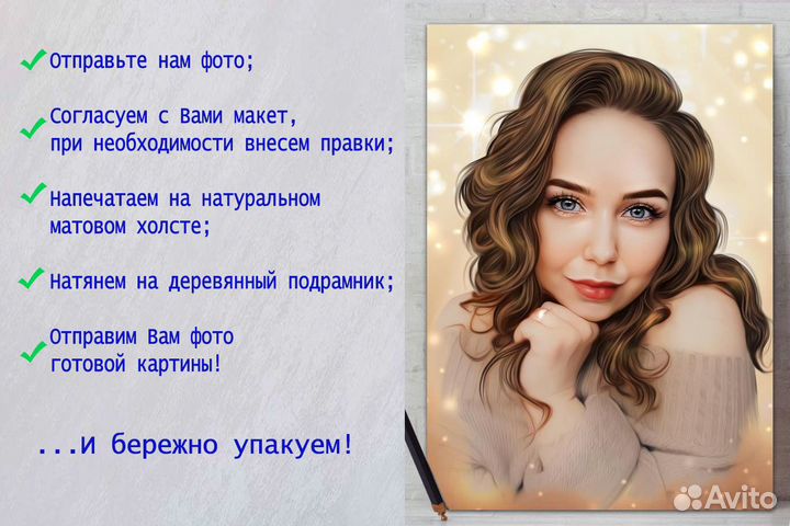 Портрет на заказ/картина маслом/печать на холсте