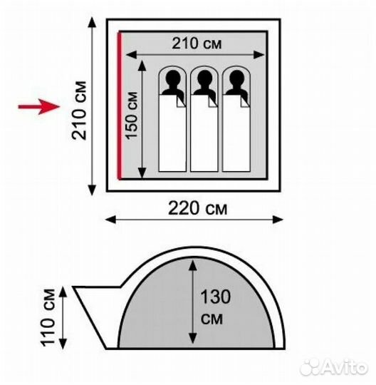 Палатка трехместная Tramp lite wonder 3