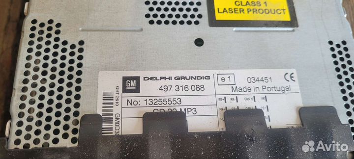 Штатный магнитофон Opel Astra H