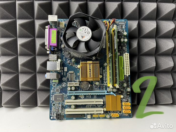 Комплекты плата 775+ проц 2ядра+ 2гб+ кулер