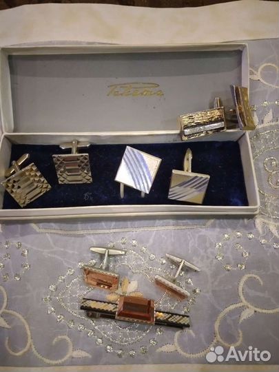 Винтажные запонки и зажимы для галстуков