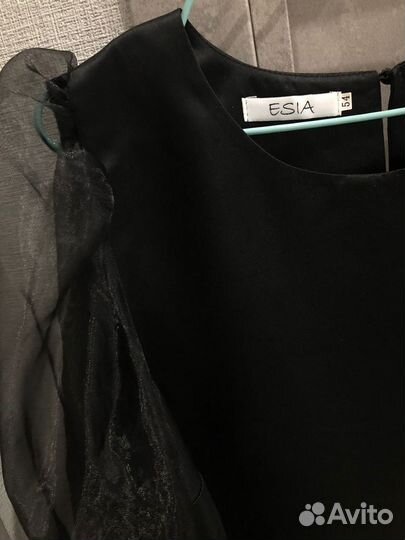 Атласная блузка нарядная черная