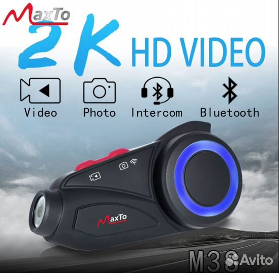 Гарнитура для шлема maxto M3S, HD 2K, WiFi, 6 чел