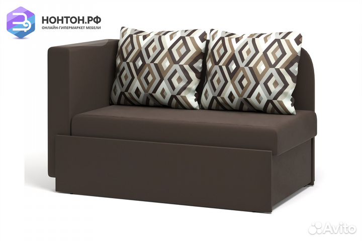 Кушетка еврософа Кларис коричневая