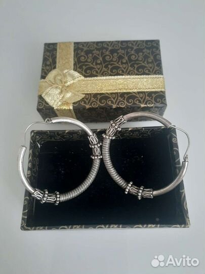 Винтажные серьги, серебро, 80е г.г