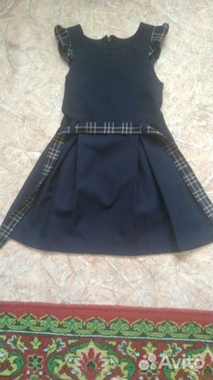 Школьный сарафан синий 128