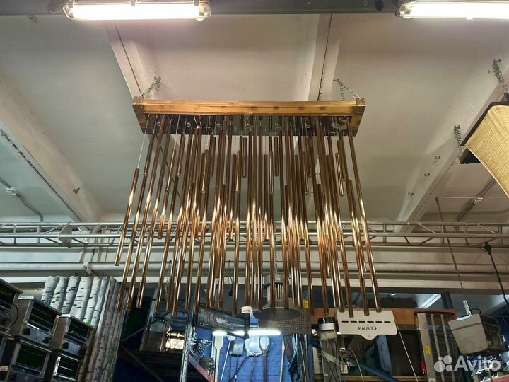 Люстра из сплава трубы цвет золото