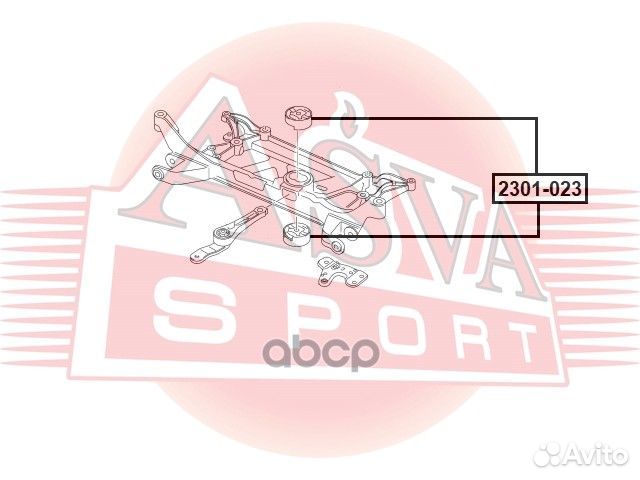 Сайлентблок подрамника 2301-023 asva
