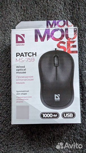 Компьютерная мышь Defender Mouse Patch MS-759