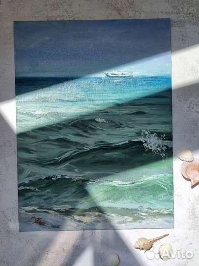 Картина маслом на холсте море