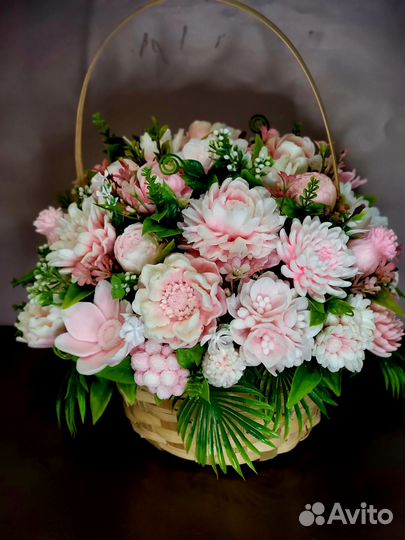 Корзина цветов. Сувенирное мыло