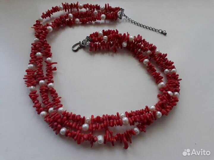 Нарядные бусы с жемчугом