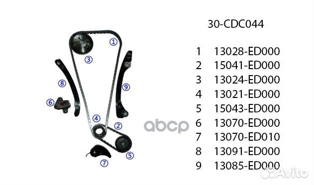 Комплект грм Nissan HR16DE juke/note/tiida (2 ц