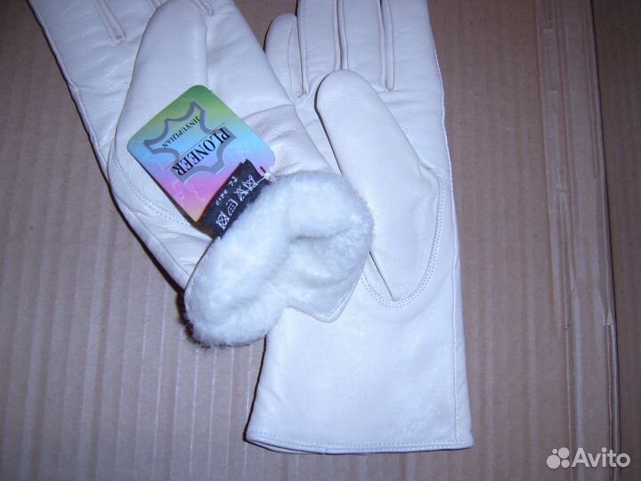 Перчатки зимние женские кожа