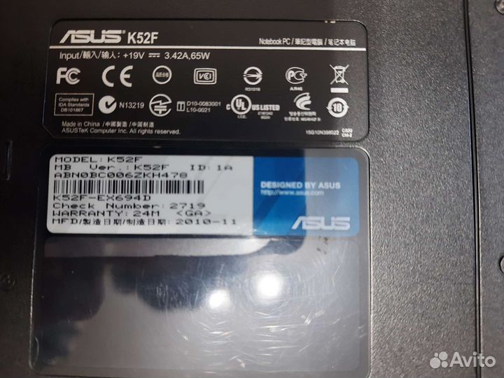 Ноутбук asus k52f
