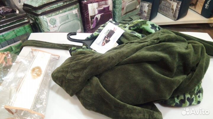 Мужской махровый халат с капюшоном Nusa 54-56 3XL