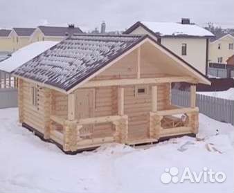 Срубы бань из оцилиндрованного бревна