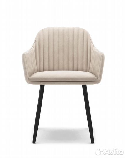 Стулья для гостиной мягкие / Стул бежевый велюр