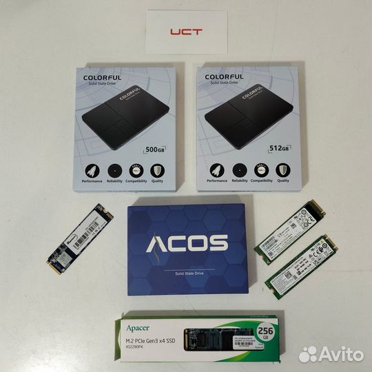 Ассортимент накопителей SSD/ M.2 (128/256/500/1TB)