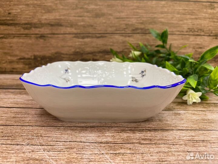 Салатник квадратный «Гуси» 16см. фарфор. Чехия