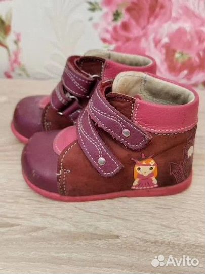 Кожаные ботиночки для девочки 19 размер