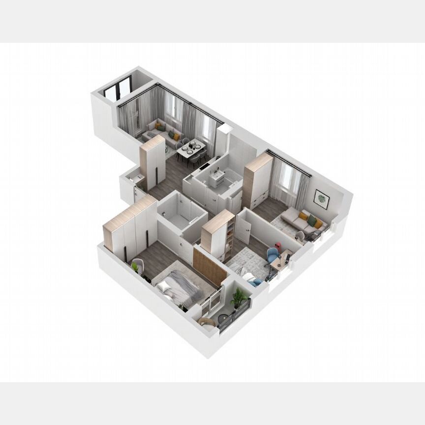 3-к. квартира, 71,8 м², 12/17 эт.