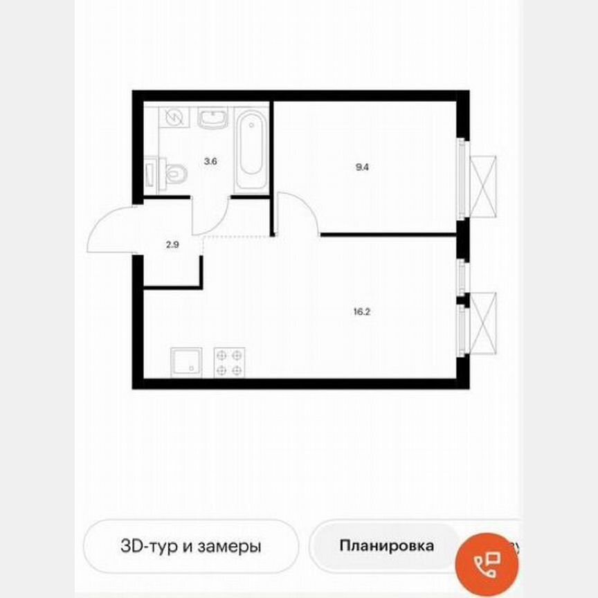 1-к. квартира, 32,1 м², 32/32 эт.