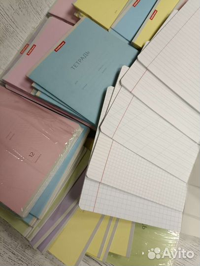 Тетради 12-18-24л однотонные и цветные обложки