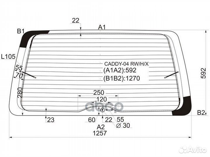 Стекло заднее с обогревом volkswagen caddy komb