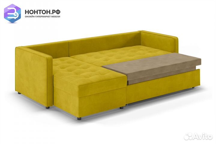 Диван угловой тик-так Модо горчичный