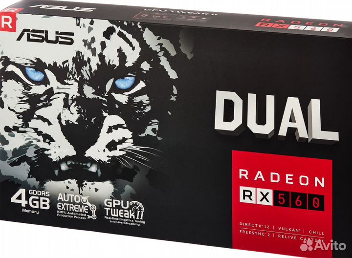 Видеокарта asus AMD Radeon dual-RX560-4G /RX560